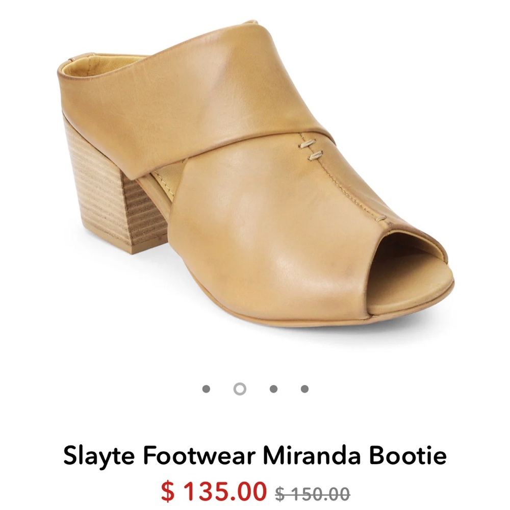 Slayte Footwear Miranda Bootie Leather Camo Peep Toe Block Heel Gray Neutral 8.5 - Picture 10 of 10
